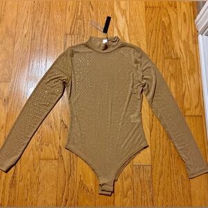 Nylon Apparel Tan Long Sleeve Bodysuit